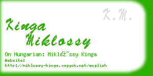 kinga miklossy business card